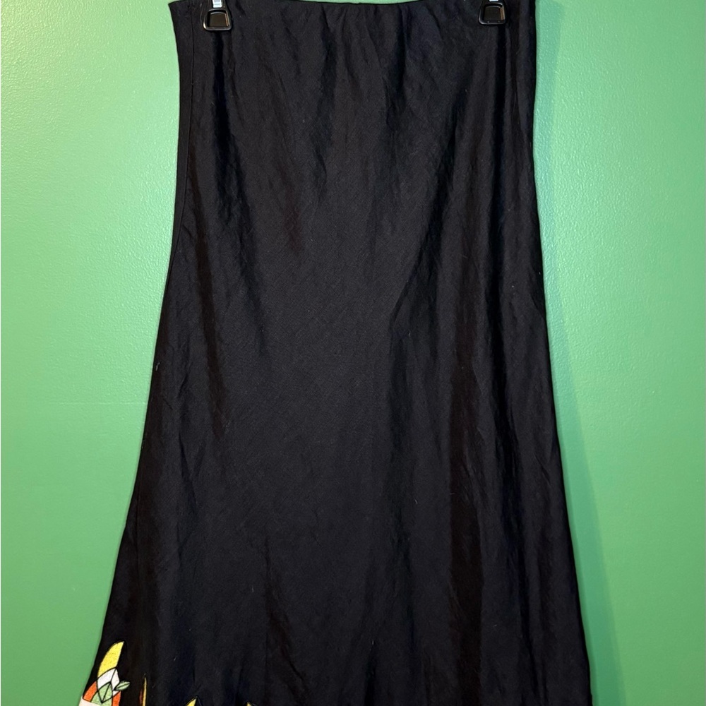 Sonia Rykiel Black Skirt with Vibrant Hem
